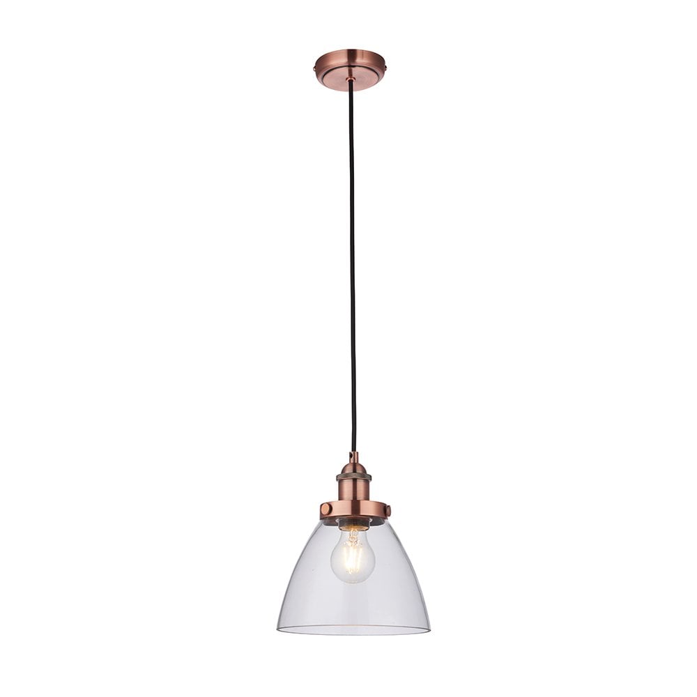 76332 Hansen 1 Light Pendant Clear Glass