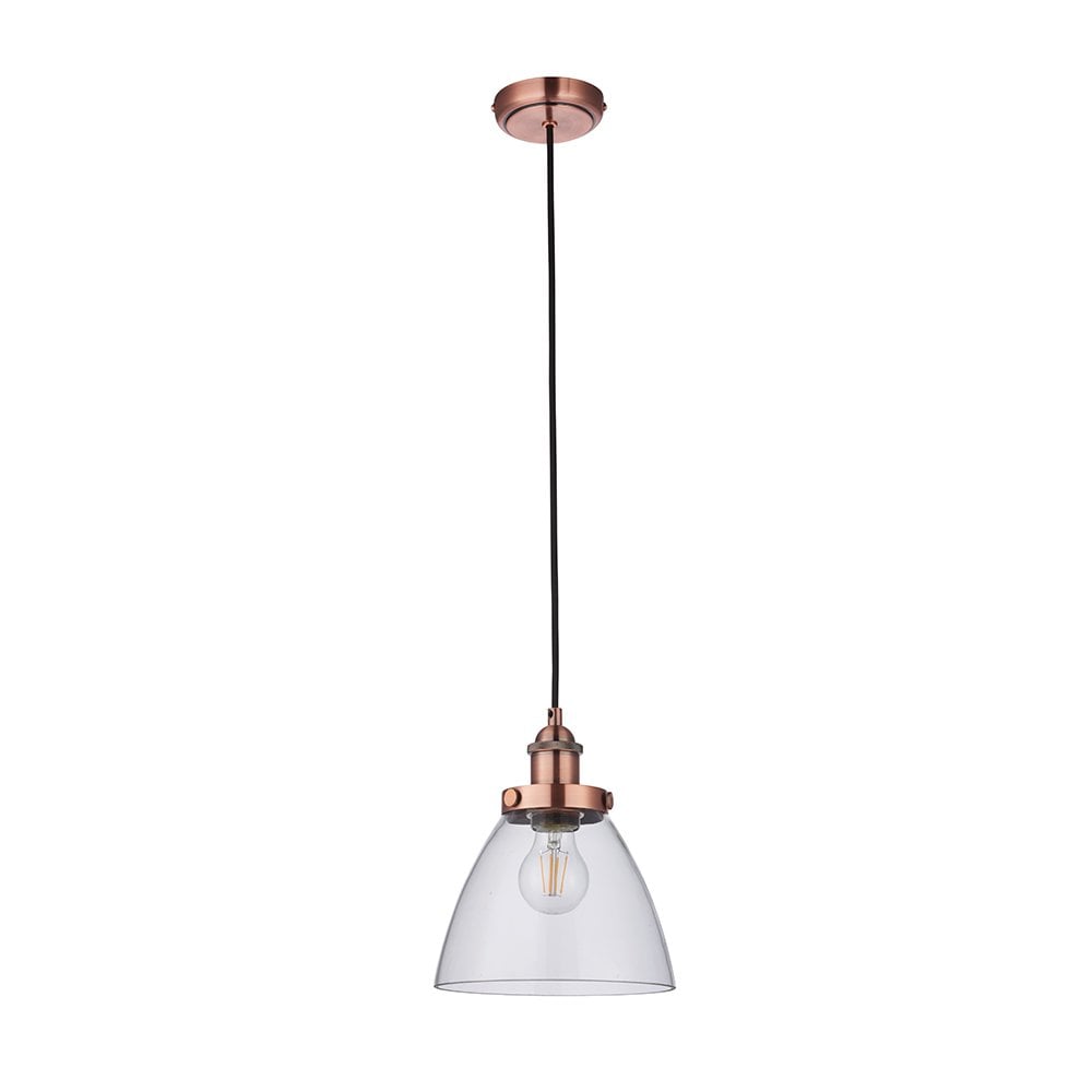 76332 Hansen 1 Light Pendant Clear Glass