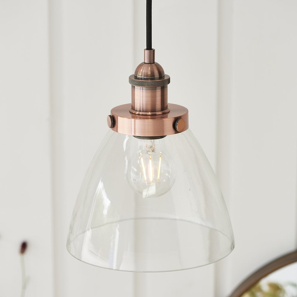 76332 Hansen 1 Light Pendant Clear Glass