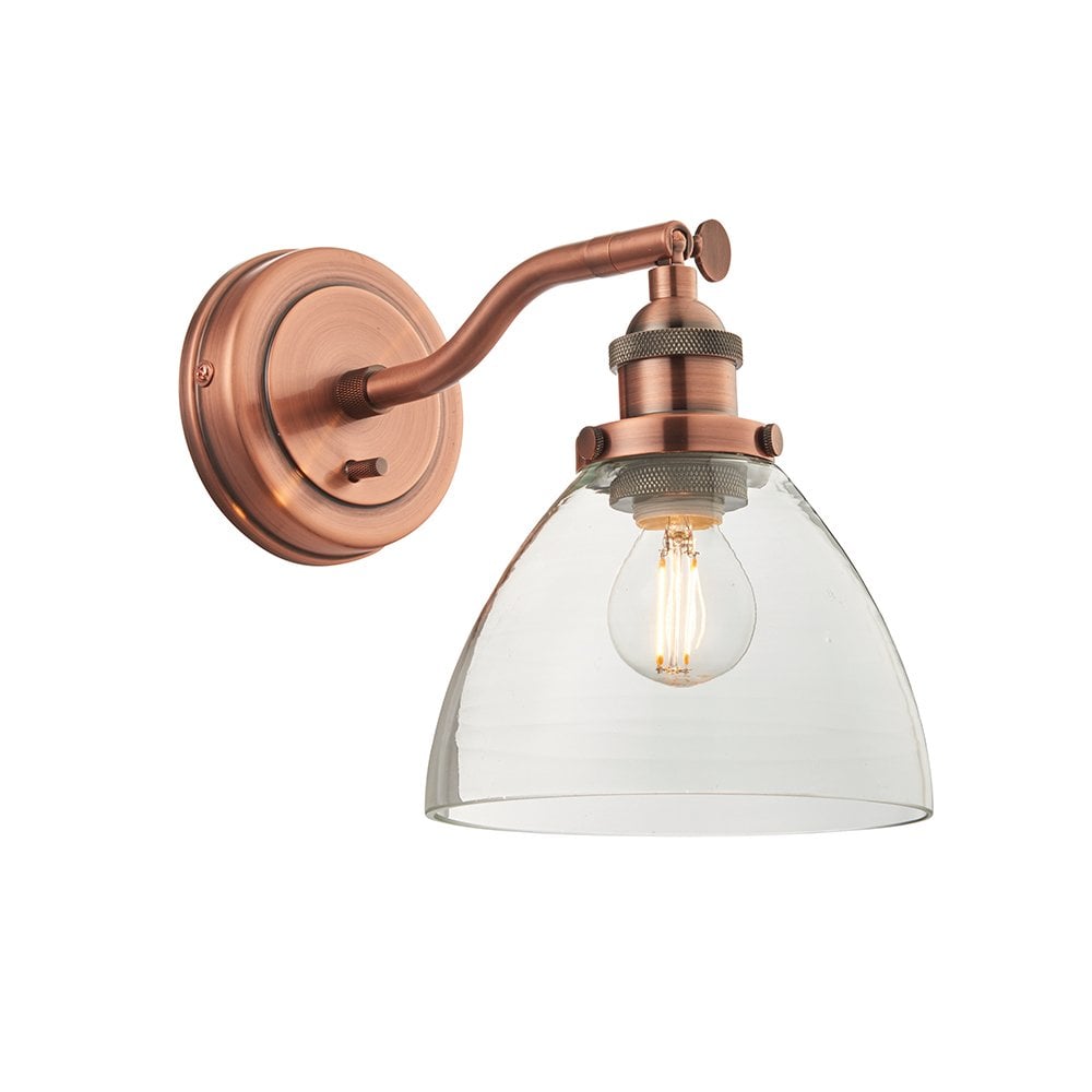 76334 Hansen 1 Light Wall Light Clear Glass