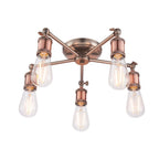 76336 Hal 5 Light Semi Flush Ceiling Light Aged Pewter