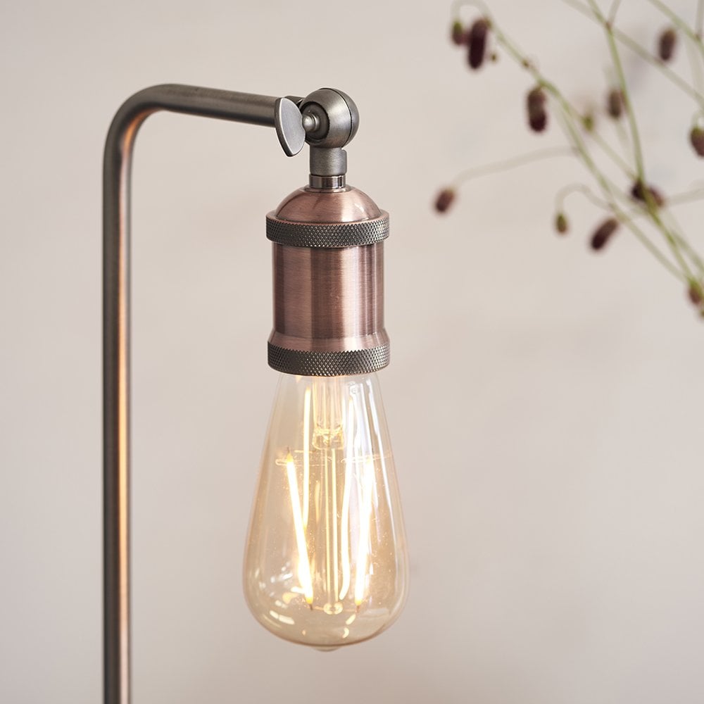 Hal 1 Light Table  Lamp Aged Pewter