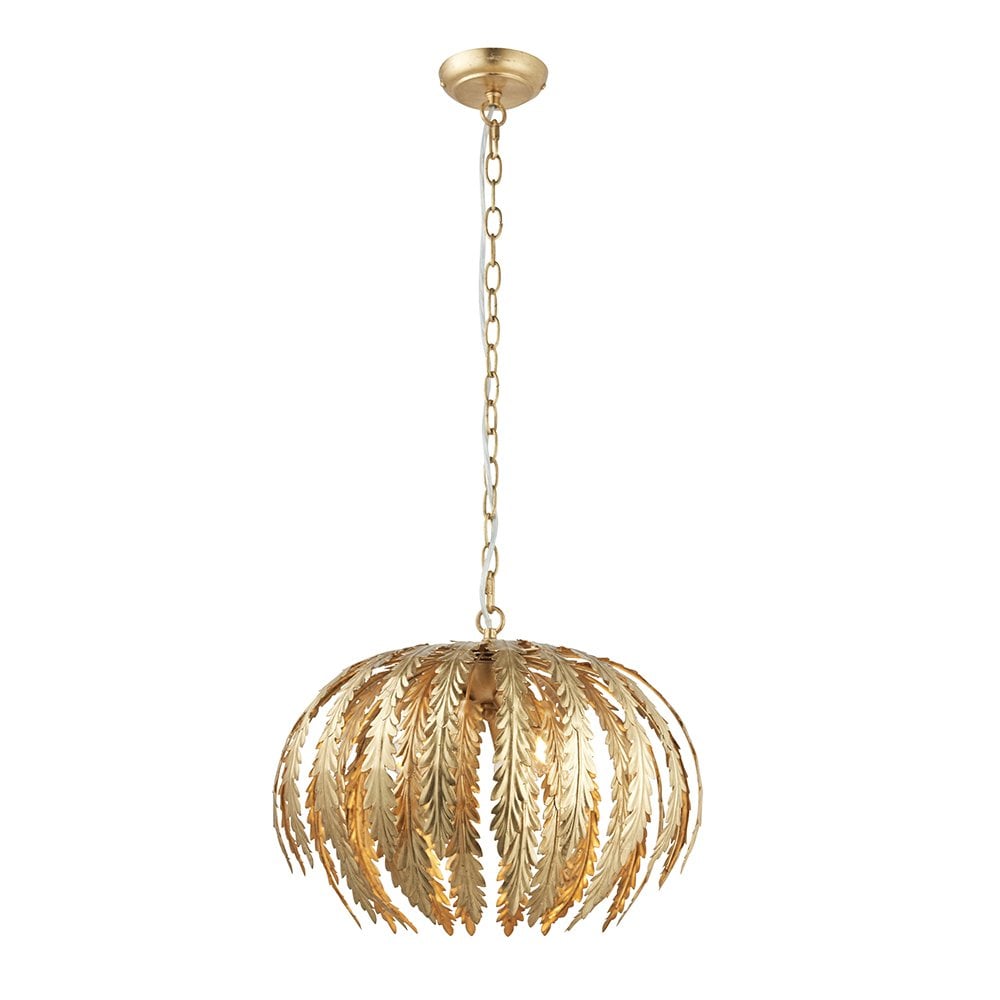 76360 Delphine 3 Light Pendant Gold Paint Finish