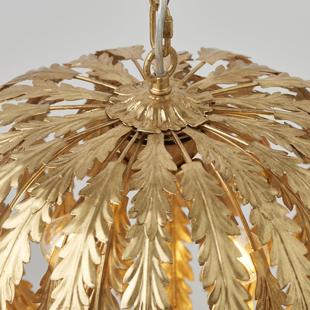 76360 Delphine 3 Light Pendant Gold Paint Finish