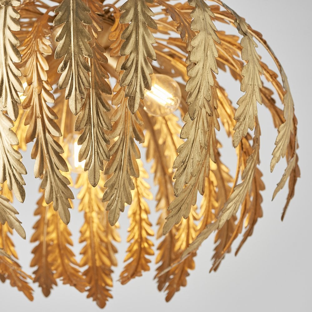 76360 Delphine 3 Light Pendant Gold Paint Finish