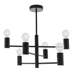 76502 Studio 6 Light Semi Flush Ceiling Light Matt Black