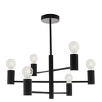 76502 Studio 6 Light Semi Flush Ceiling Light Matt Black