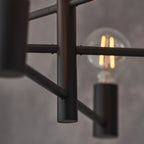 76502 Studio 6 Light Semi Flush Ceiling Light Matt Black