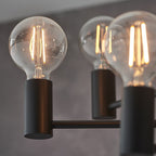76502 Studio 6 Light Semi Flush Ceiling Light Matt Black