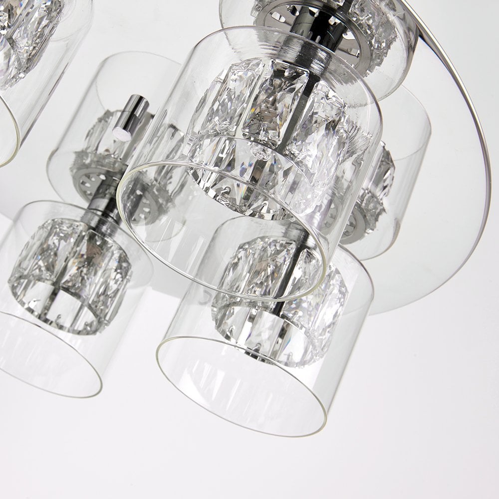 76517 Verina 5 Light Flush Ceiling Light Chrome Plate