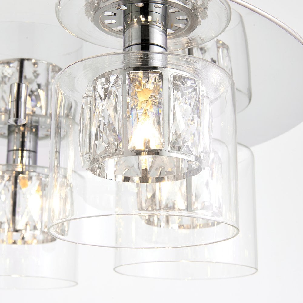 76517 Verina 5 Light Flush Ceiling Light Chrome Plate