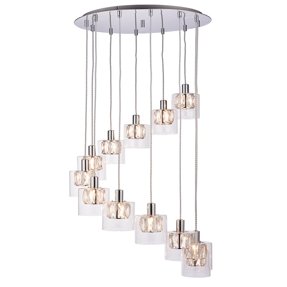 76518 Verina 12 Light Pendant Chrome Plate