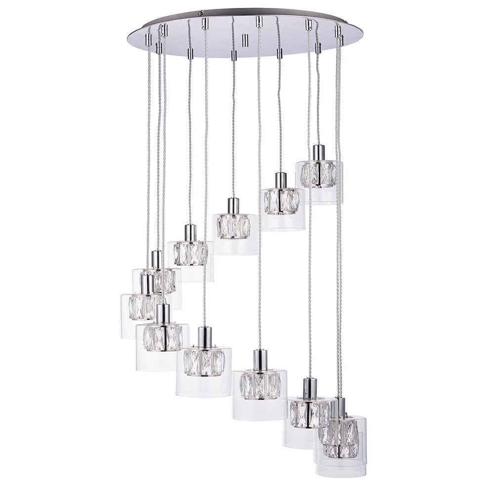 76518 Verina 12 Light Pendant Chrome Plate