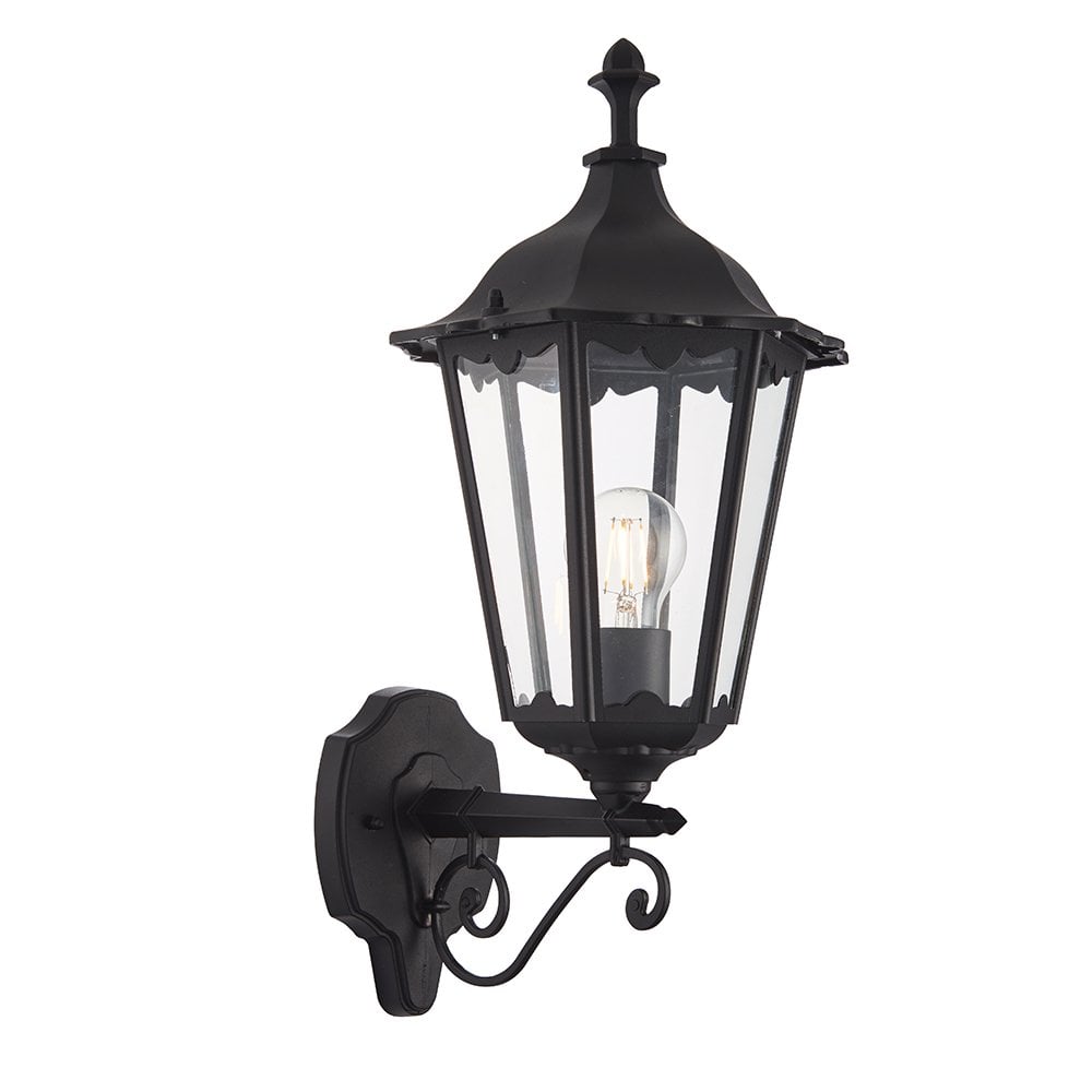 76546 Burford 1 Light Wall Light Outdoor Matt Black