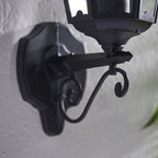 76546 Burford 1 Light Wall Light Outdoor Matt Black