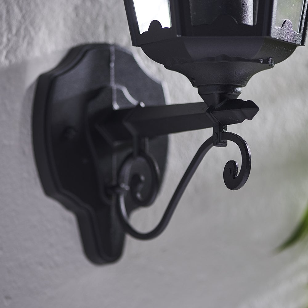 76546 Burford 1 Light Wall Light Outdoor Matt Black