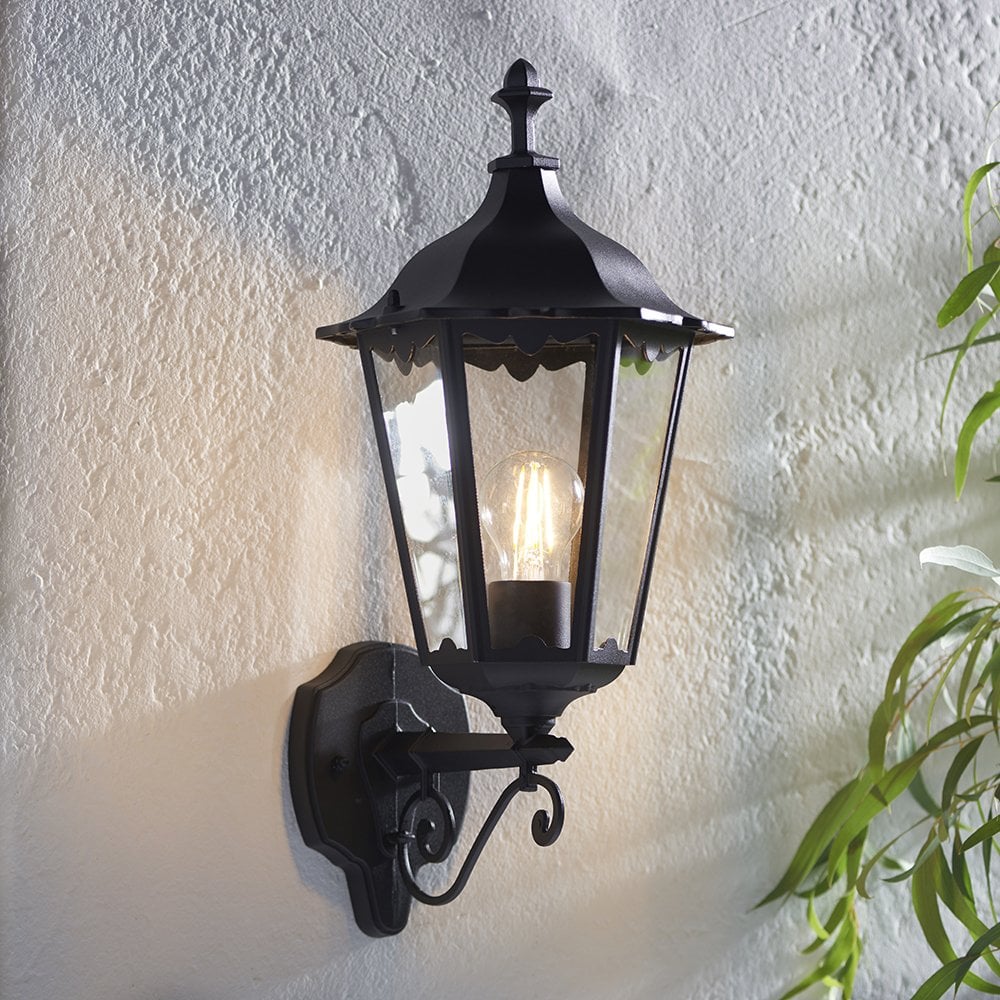 76546 Burford 1 Light Wall Light Outdoor Matt Black