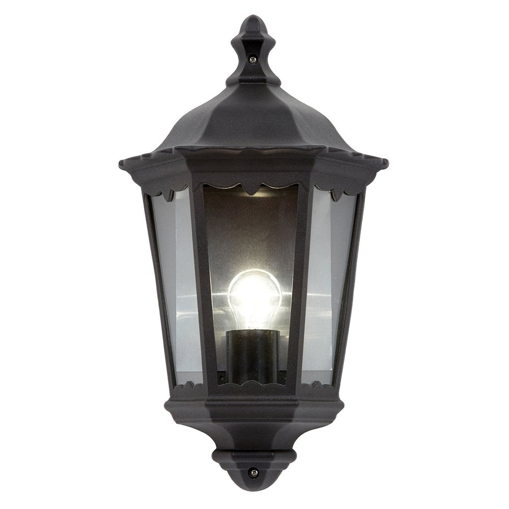 76547 Burford 1 Light Wall Light Outdoor Matt Black