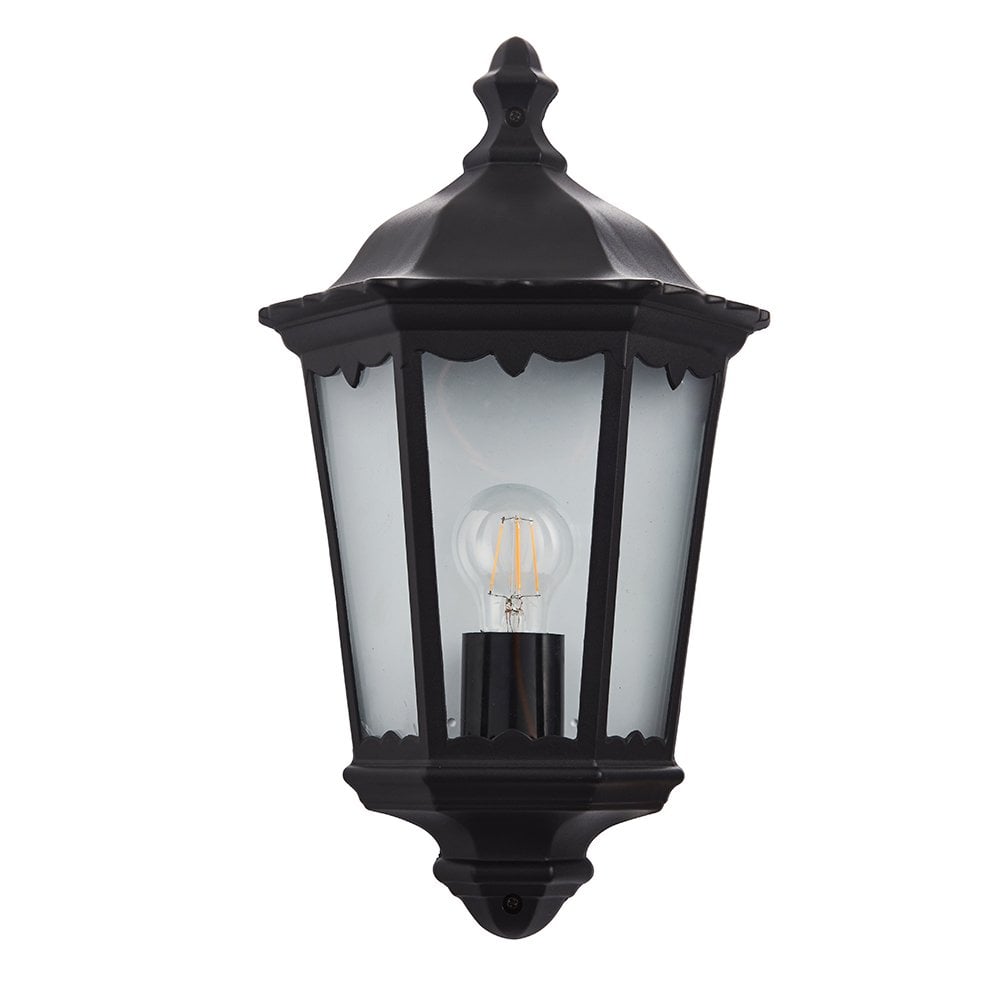 76547 Burford 1 Light Wall Light Outdoor Matt Black
