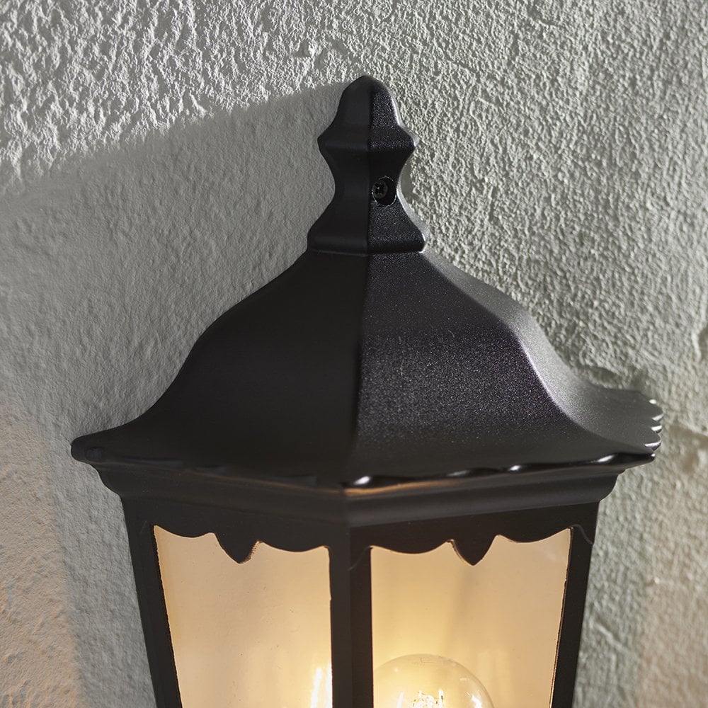 76547 Burford 1 Light Wall Light Outdoor Matt Black