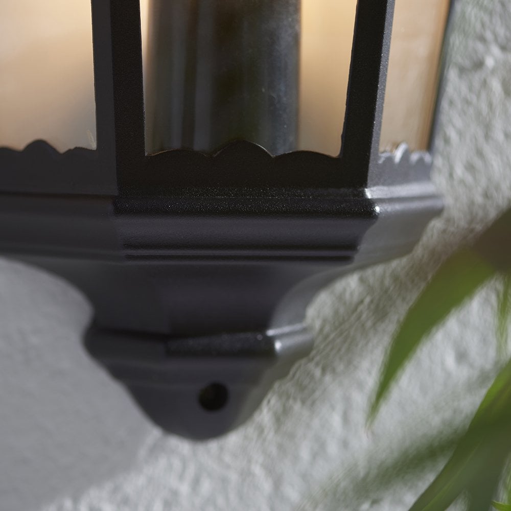 76547 Burford 1 Light Wall Light Outdoor Matt Black