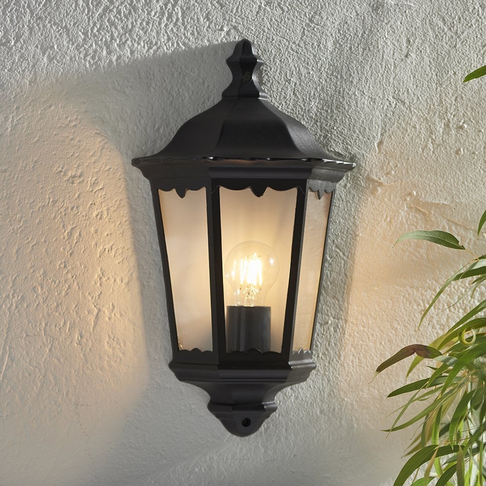 76547 Burford 1 Light Wall Light Outdoor Matt Black