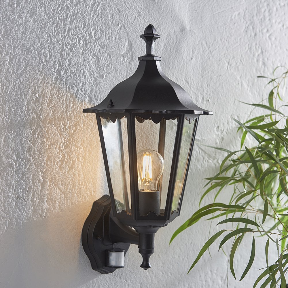76548 Burford 1 Light Wall Light Outdoor Matt Black