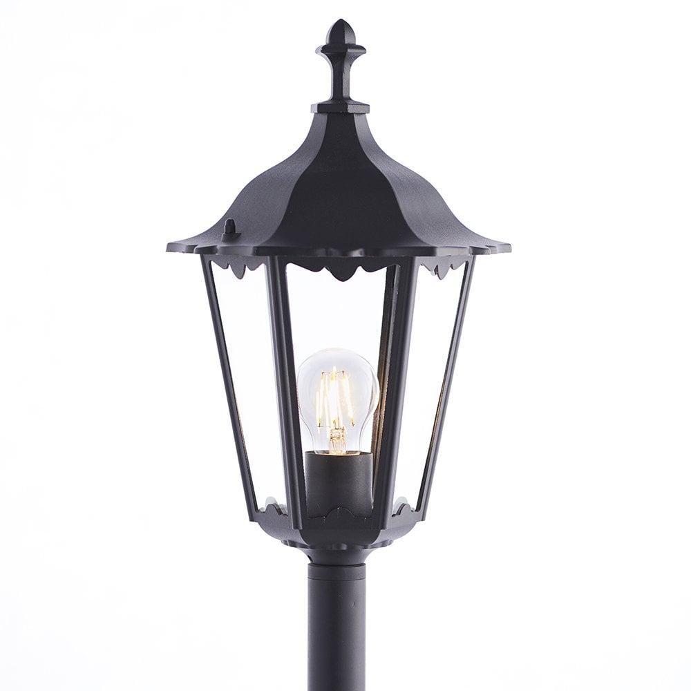 76551 Burford 1 Light Floor Lamp Outdoor Matt Black
