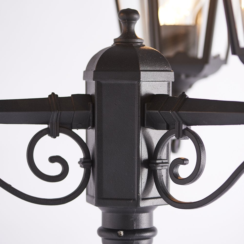 76552 Burford 3 Light Floor Lamp Outdoor Matt Black