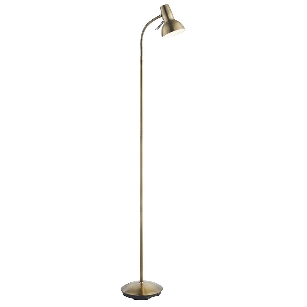 76605 Amalfi 1 Light Floor Lamp Antique Brass Plate