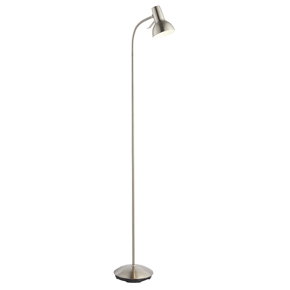 76606 Amalfi 1 Light Floor Lamp Satin Nickel Plate (S)