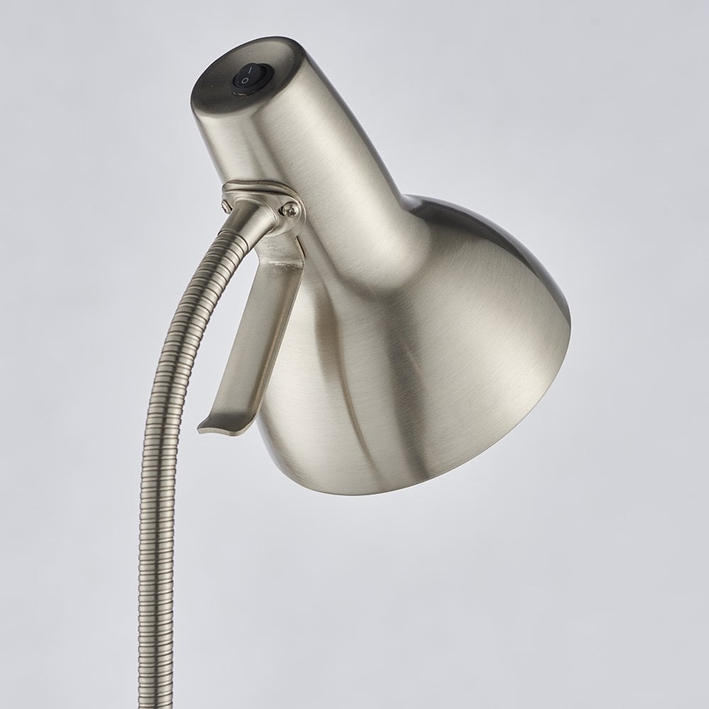76606 Amalfi 1 Light Floor Lamp Satin Nickel Plate (S)