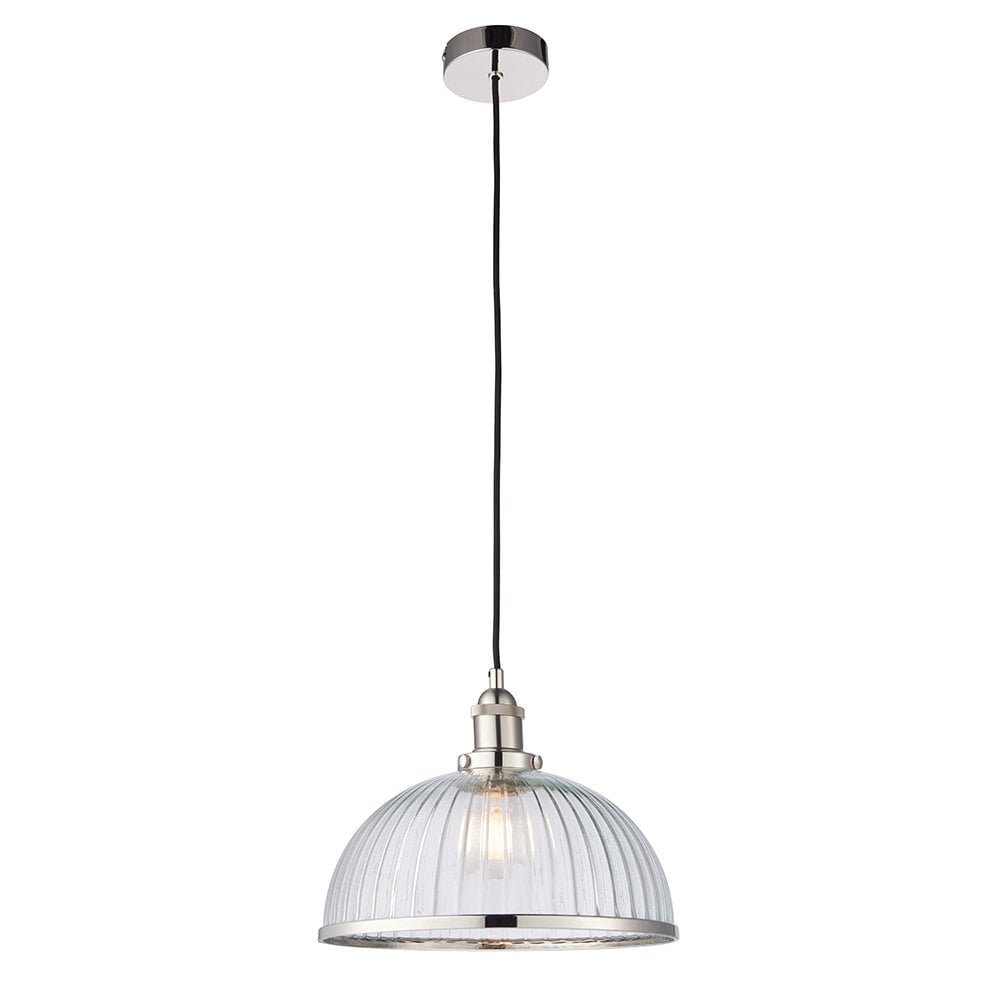 76713 Hansen 1 Light Pendant Bright Nickel