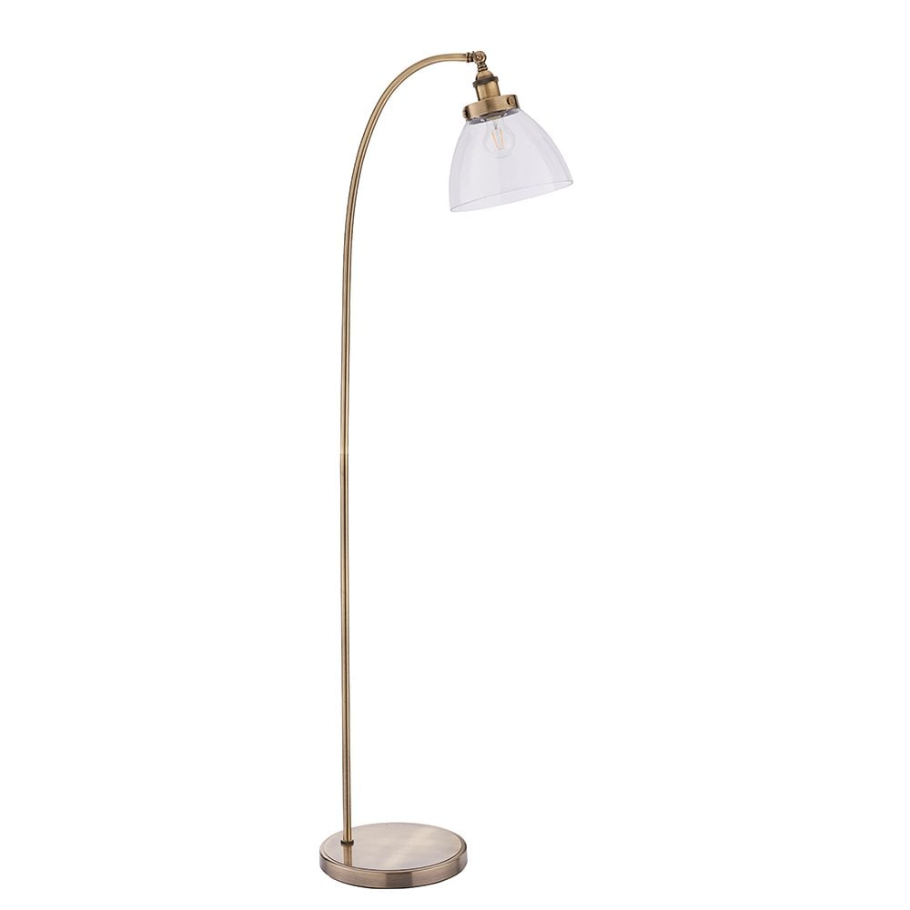 77860 Hansen 1 Light Floor Lamp Antique Brass Plate