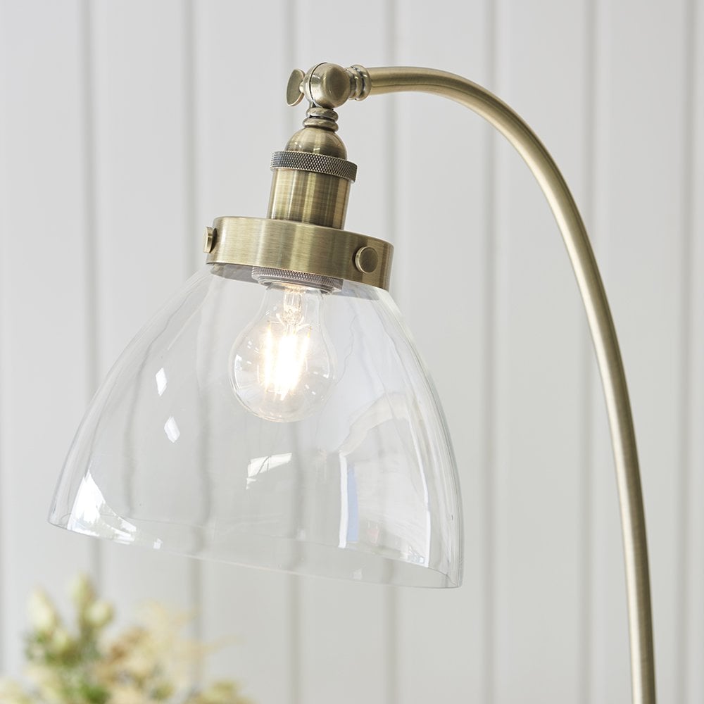 77860 Hansen 1 Light Floor Lamp Antique Brass Plate