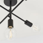 79502 Studio 5 Light Semi Flush Ceiling Light Matt Black