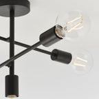 79502 Studio 5 Light Semi Flush Ceiling Light Matt Black