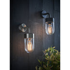 79792 North 1 Light Wall Light Outdoor Textured Matt Black