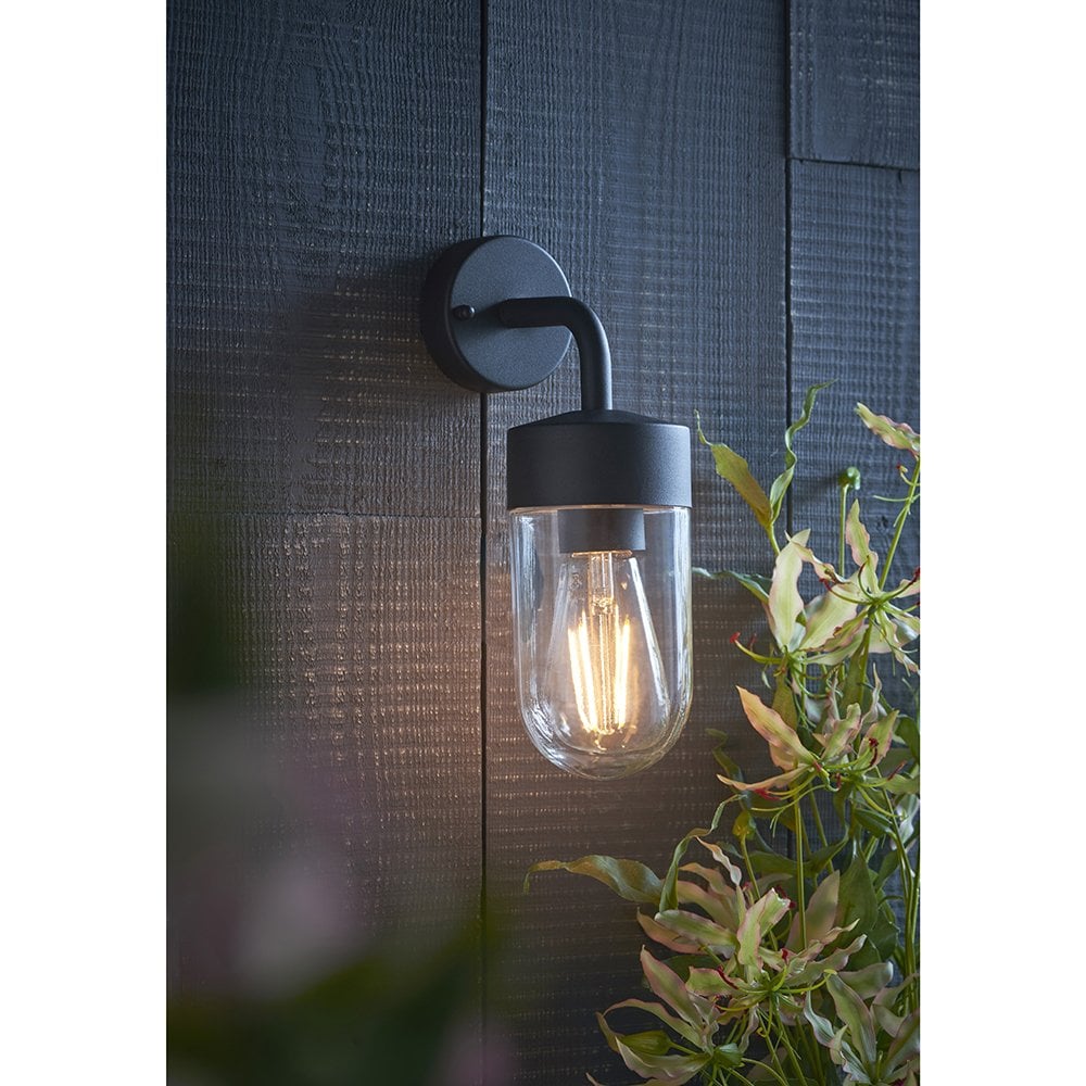 79792 North 1 Light Wall Light Outdoor Textured Matt Black