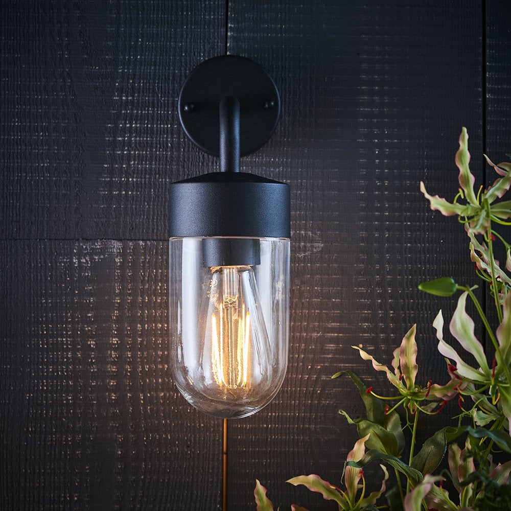 79792 North 1 Light Wall Light Outdoor Textured Matt Black