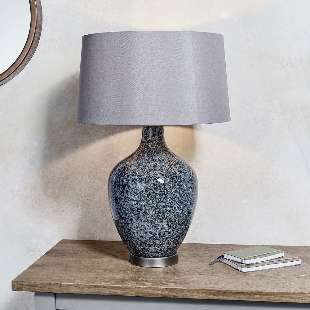 79842 Ilsa 1 Light Table Lamp Grey Black Painted Glass