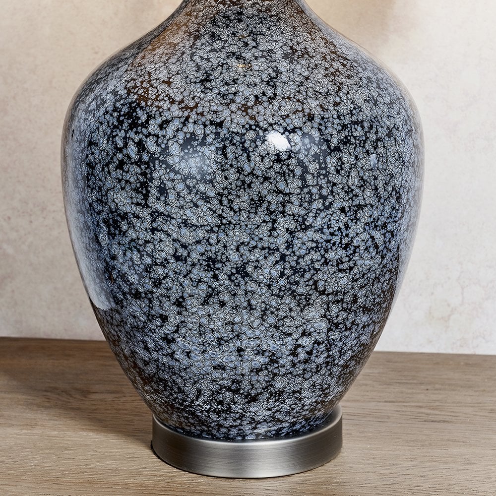 79842 Ilsa 1 Light Table Lamp Grey Black Painted Glass