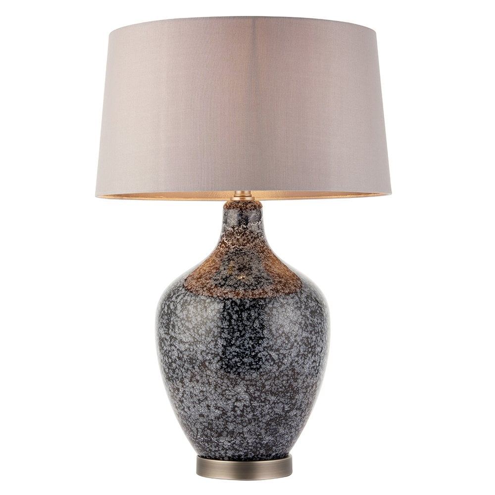 79842 Ilsa 1 Light Table Lamp Grey Black Painted Glass