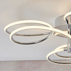 81886 Eterne 1 Light Semi Flush LED Ceiling Light Chrome Plate