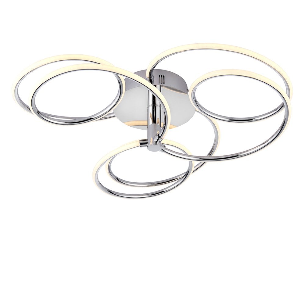 81886 Eterne 1 Light Semi Flush LED Ceiling Light Chrome Plate