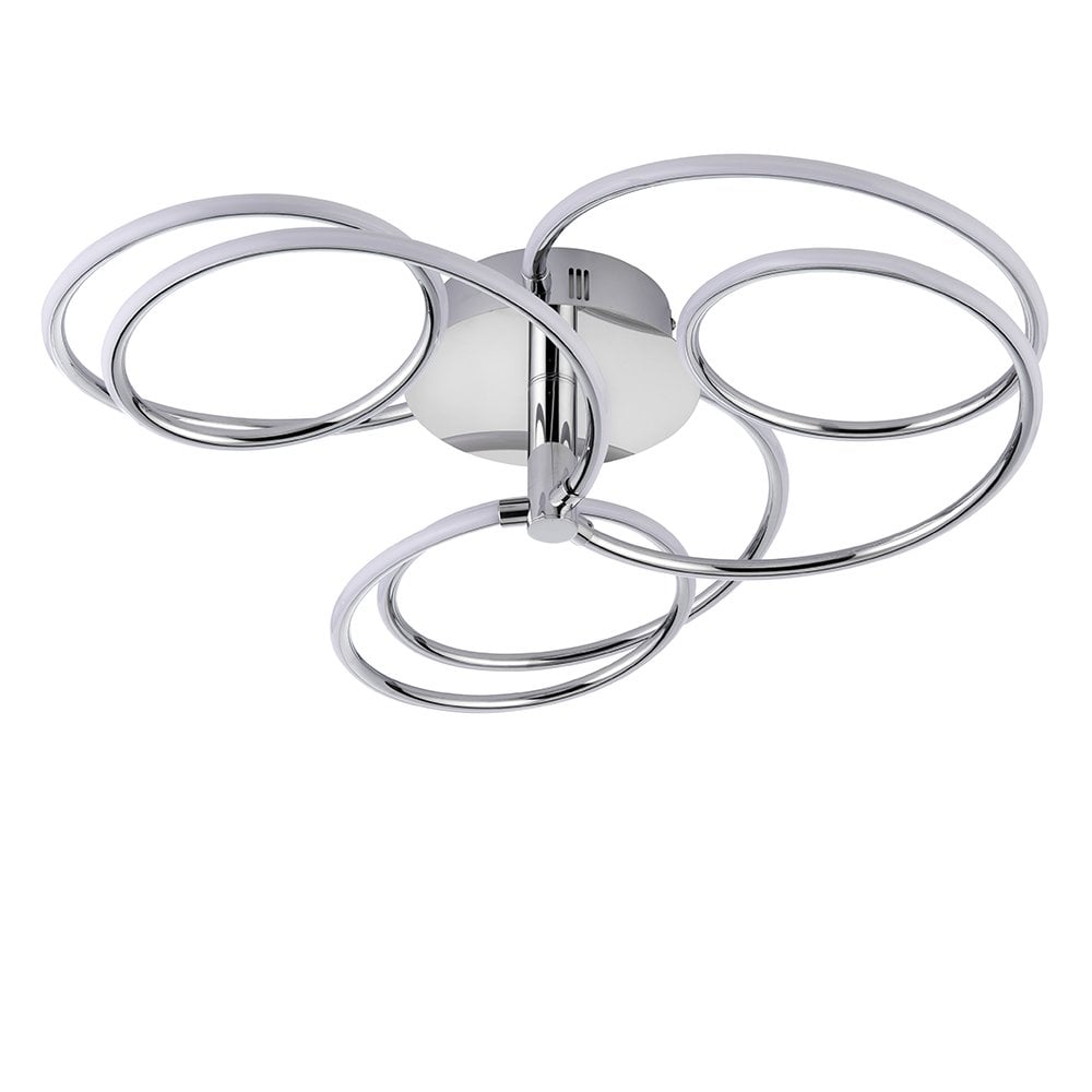 81886 Eterne 1 Light Semi Flush LED Ceiling Light Chrome Plate