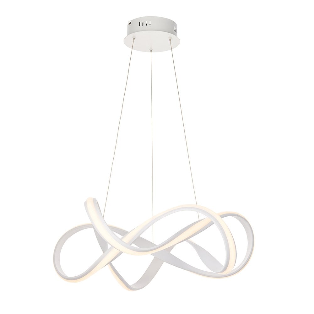 81893 Synergy 1 Light Pendant LED Light Textured White