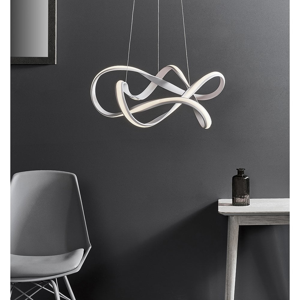 81893 Synergy 1 Light Pendant LED Light Textured White