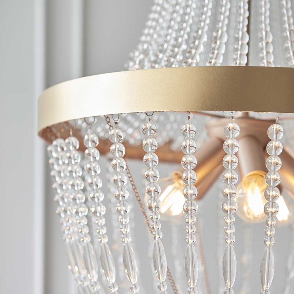 81913 Celine 5 Light Pendant Rose Gold Paint