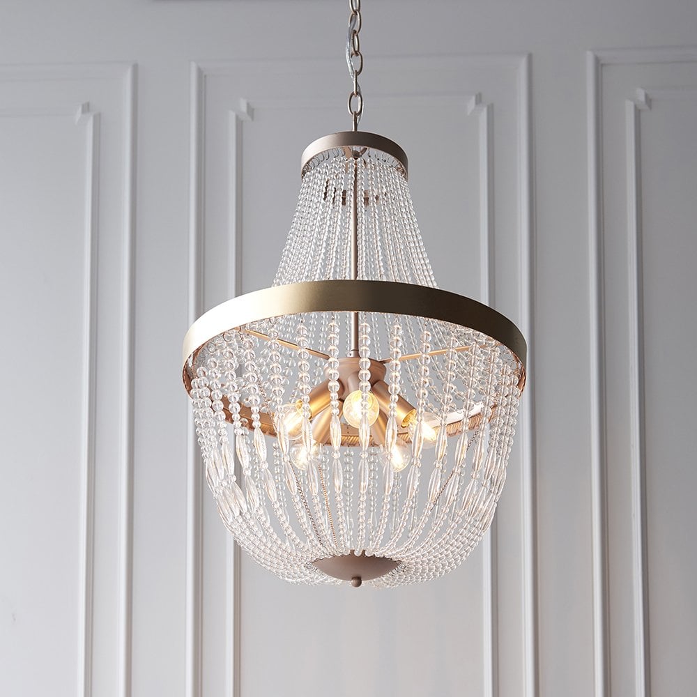 81913 Celine 5 Light Pendant Rose Gold Paint